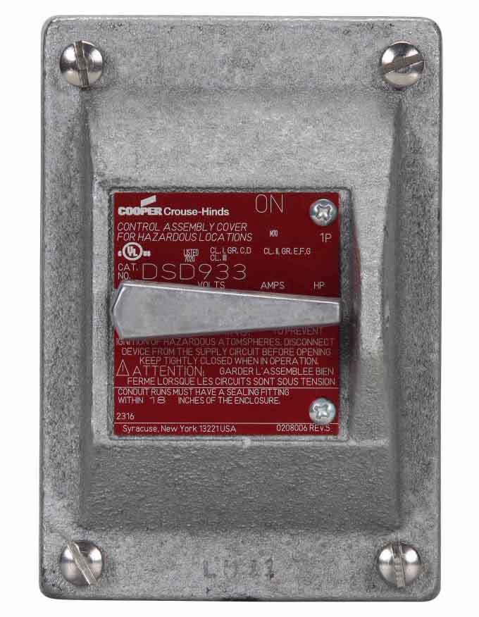 DSD933 SA - Crouse Hinds - Switch Cover