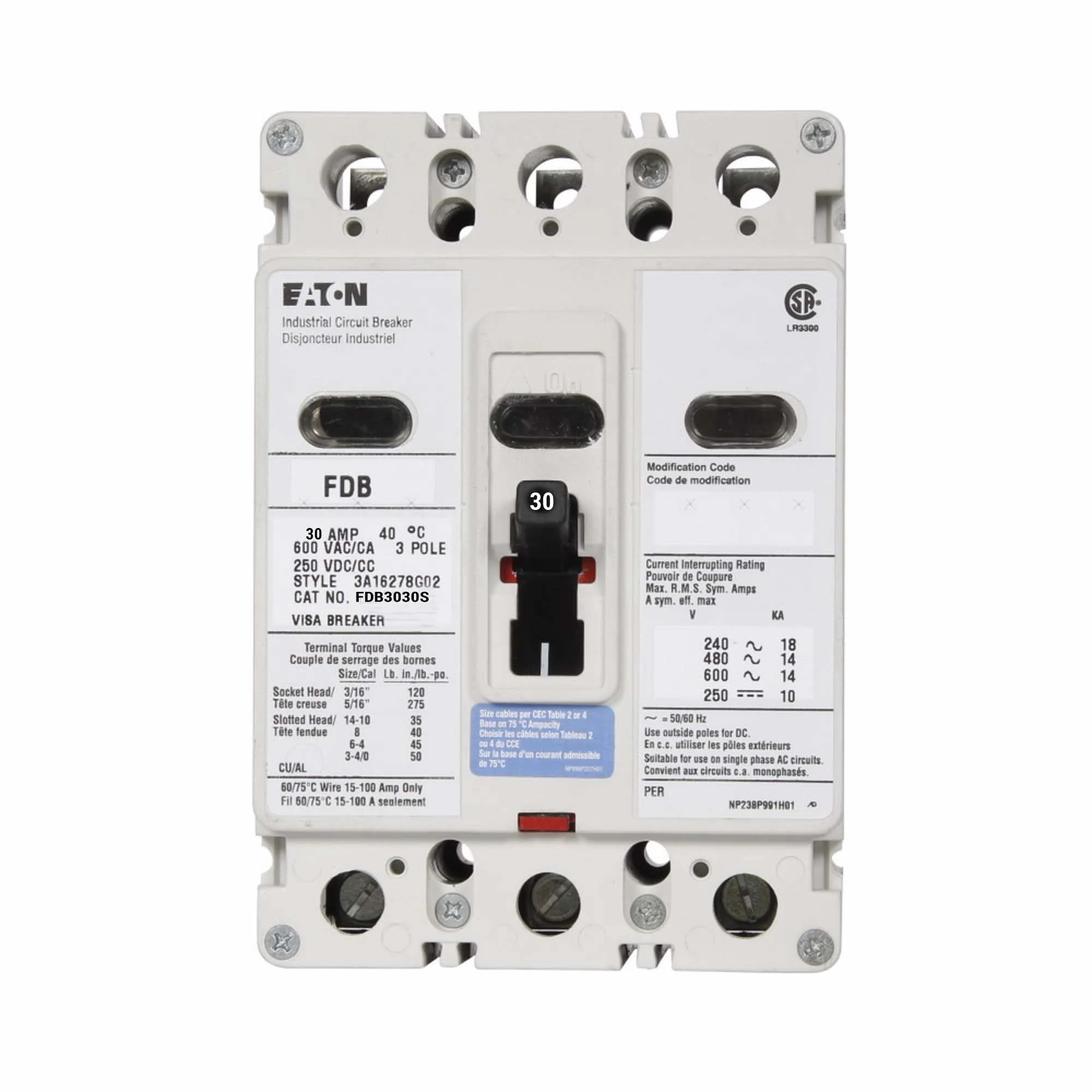 FDB3030S - Eaton - Molded Case Circuit Breaker