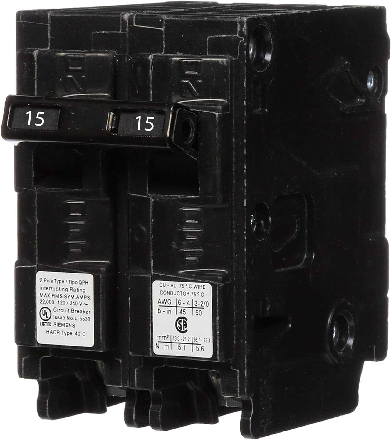 Q215H - Siemens - 15 Amp 22kA Circuit Breaker - Image 2