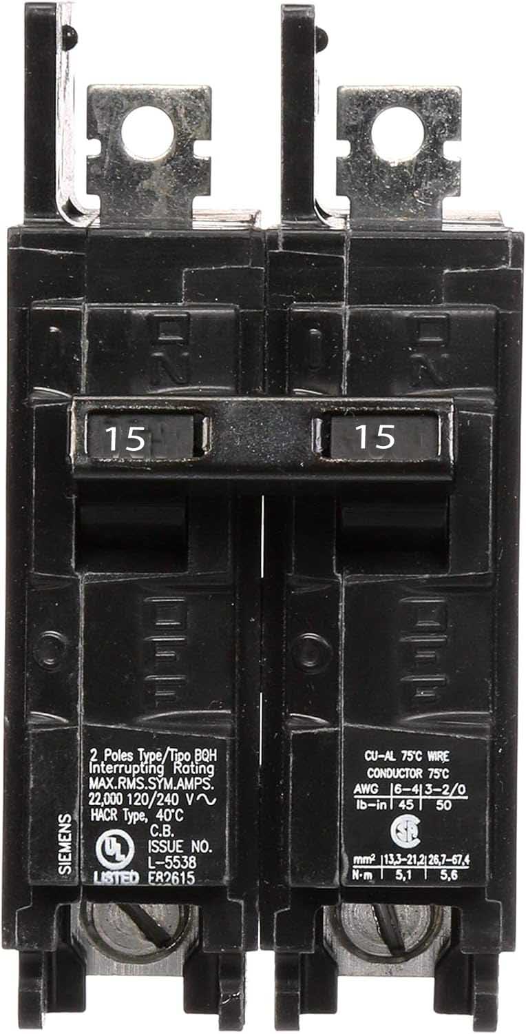 BQ2B015H - Siemens - 15 Amp Molded Case Circuit Breaker