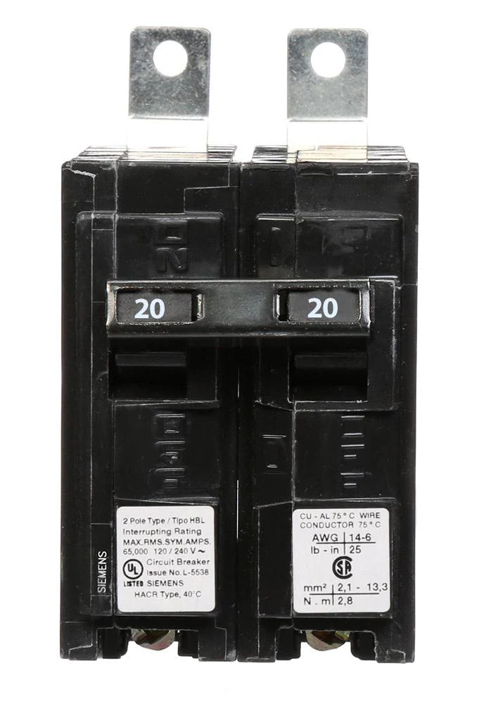 B220HH - Siemens - 20 Amp 22kA Circuit Breaker