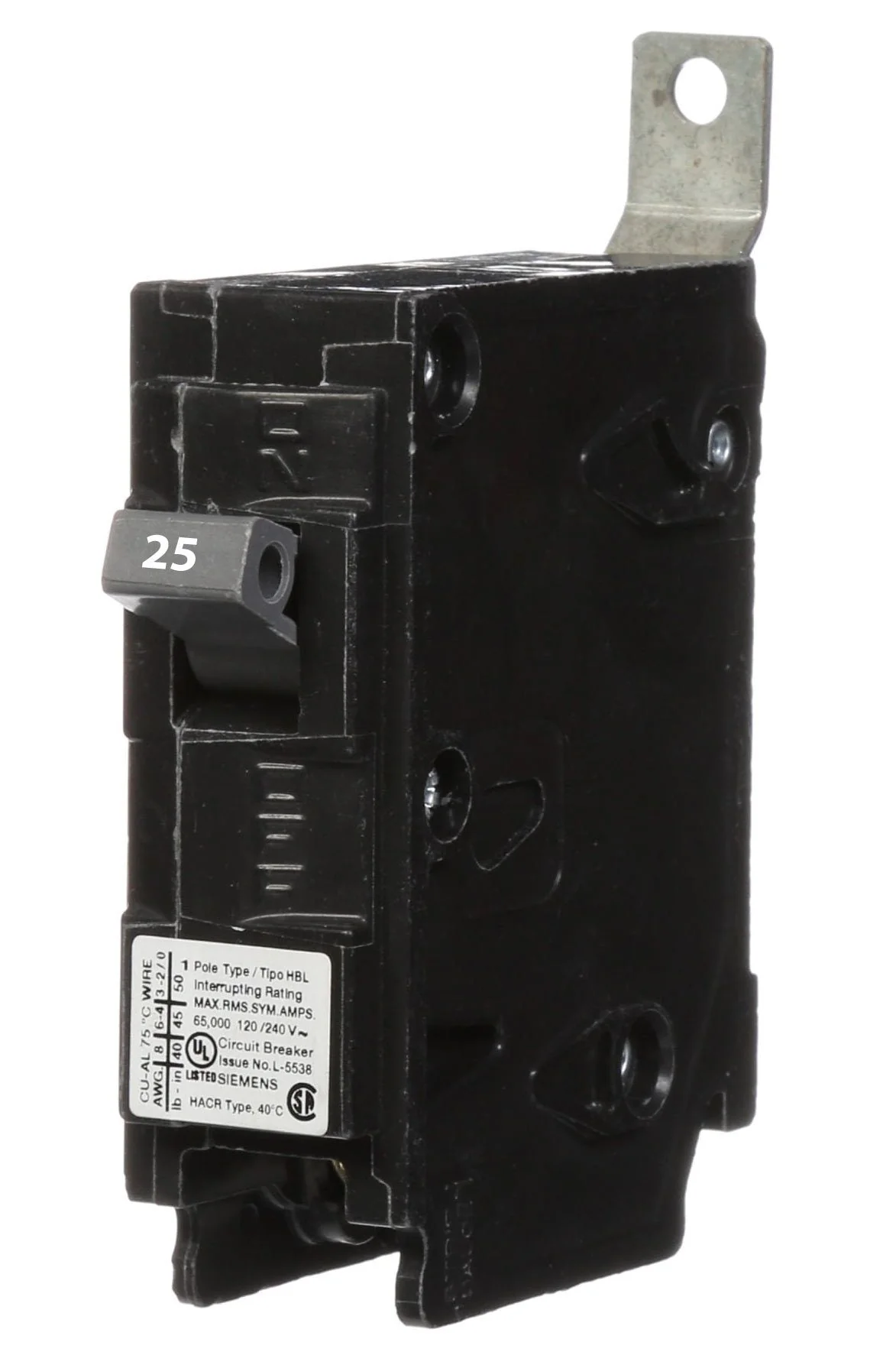 B125HH - Siemens - 25 Amp 22kA Circuit Breaker - Image 2