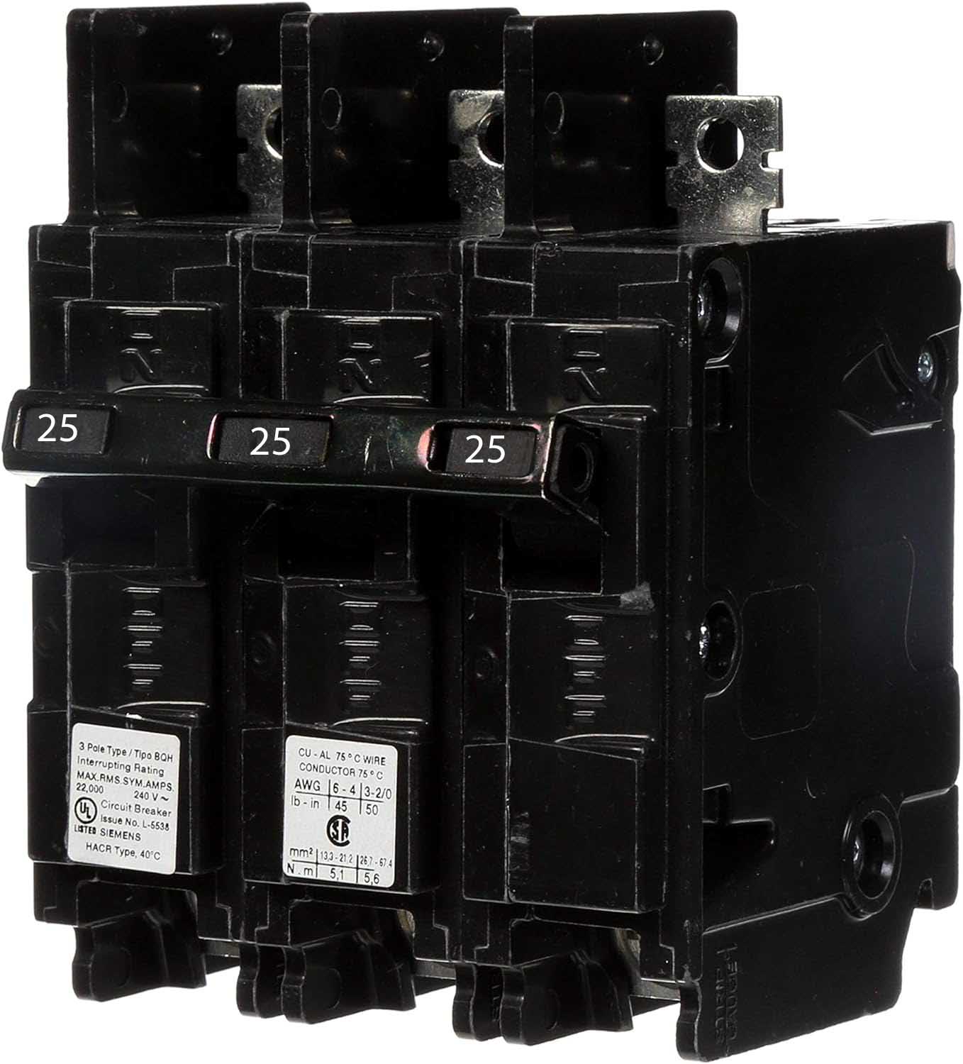 BQ3B025H - Siemens - 25 Amp Molded Case Circuit Breaker - Image 2