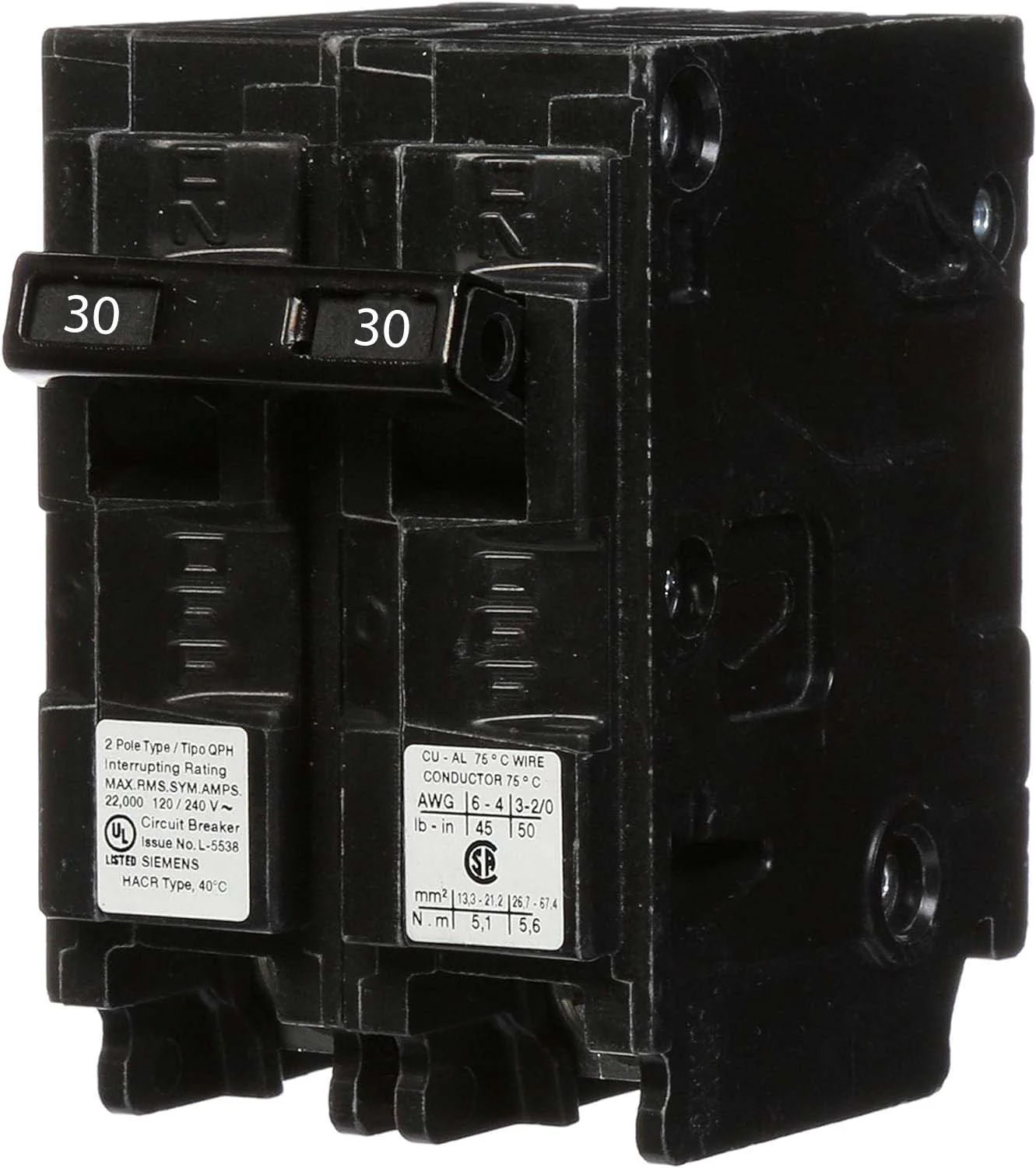 Q230H - Siemens - 30 Amp 22kA Circuit Breaker - Image 2