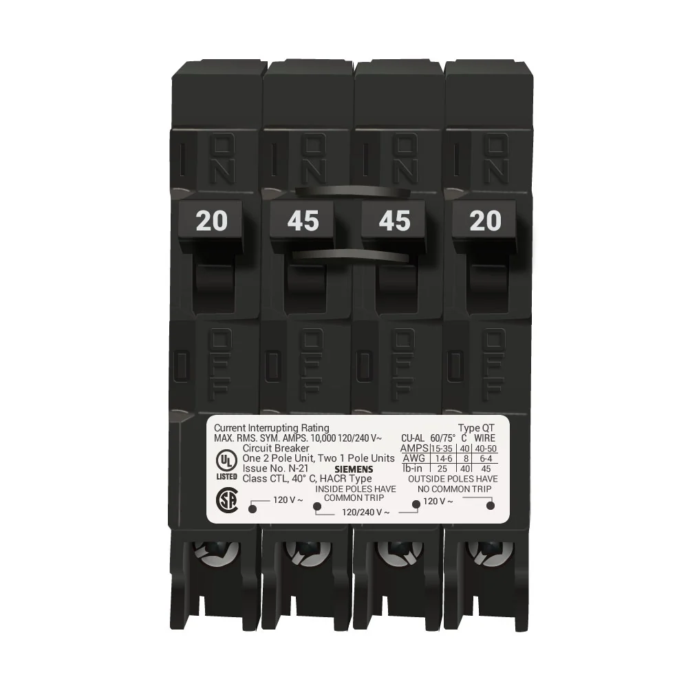 Q22045CT - Siemens - 45 Amp Quad Circuit Breaker