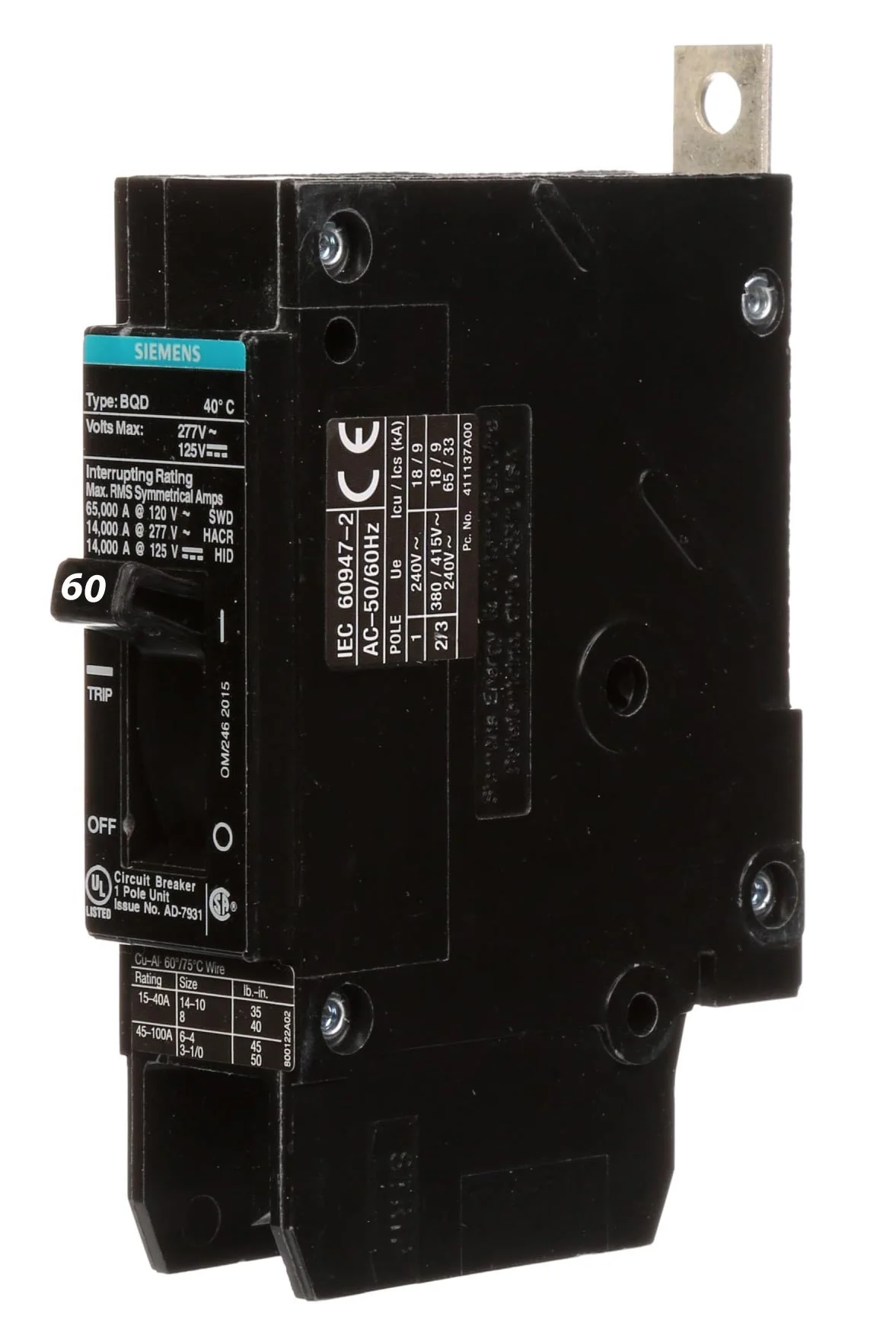 BQD6160 - Siemens - 60 Amp Molded Case Circuit Breaker - Image 6