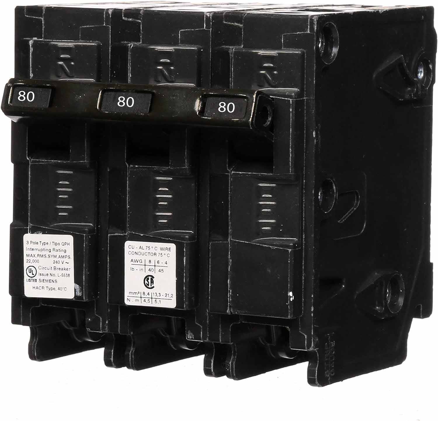 Q380H - Siemens - 80 Amp 22kA Circuit Breaker - Image 2