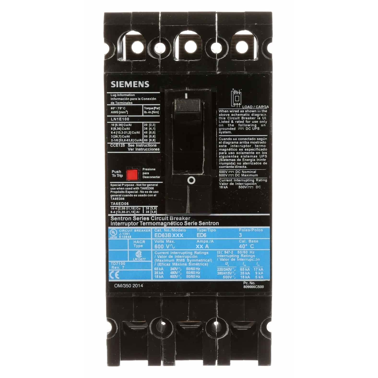 ED63B030 - Siemens - Molded Case Circuit Breaker