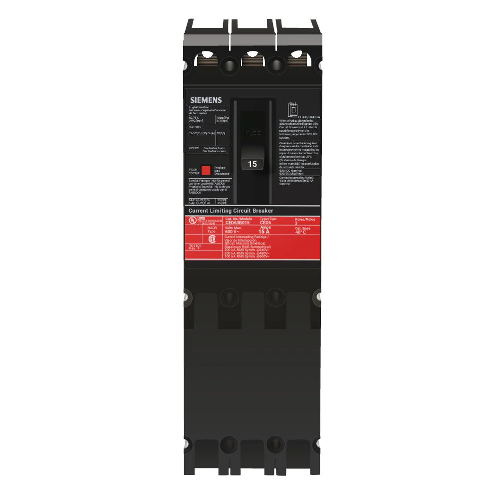 CED63B015 - Siemens - Molded Case Circuit Breaker