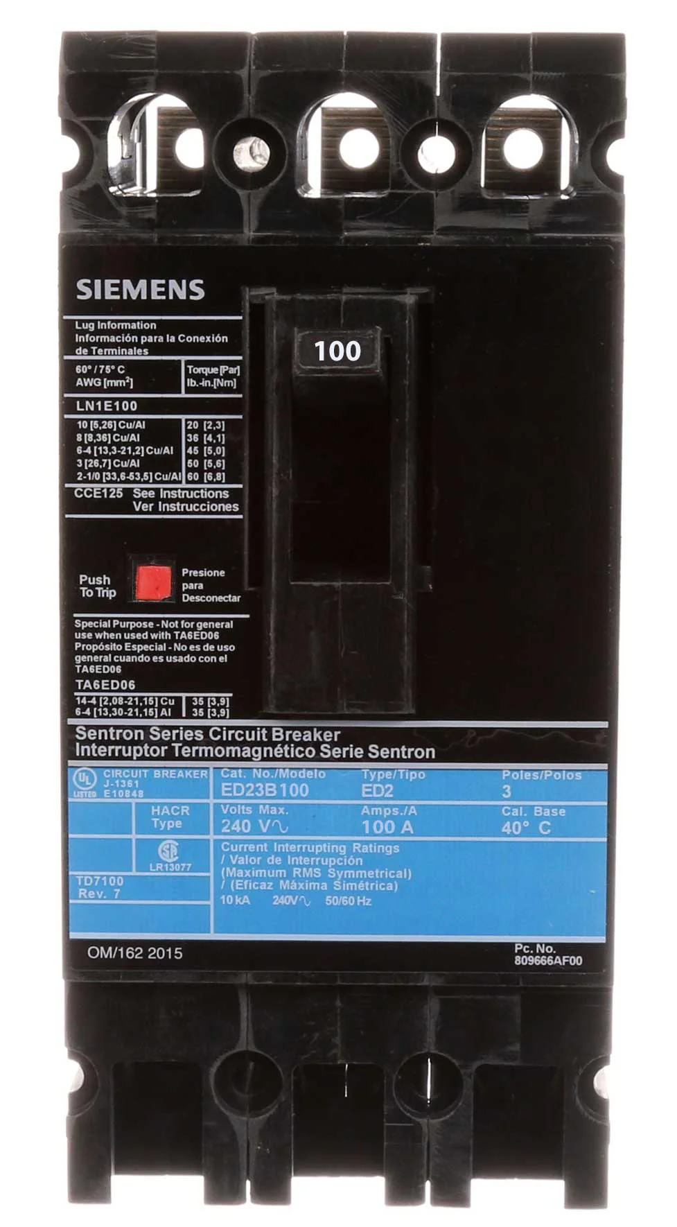 ED23B100 - Siemens - Molded Case Circuit Breaker