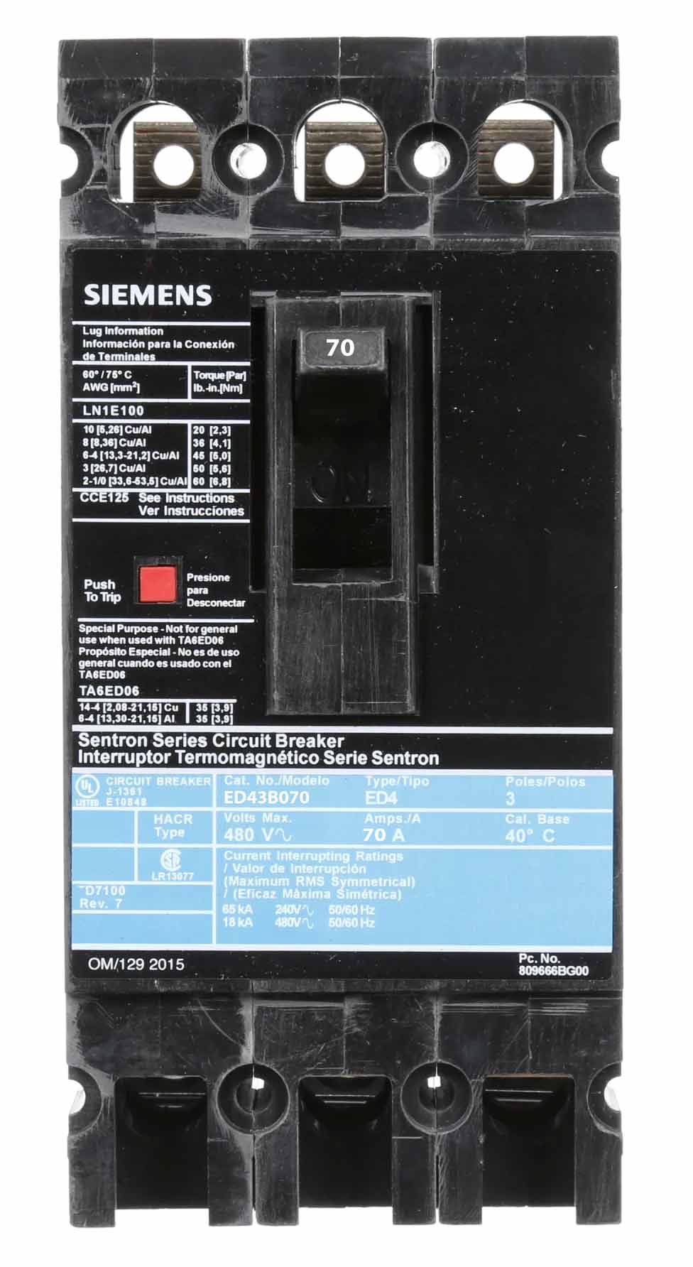 ED43B070L - Siemens - Molded Case Circuit Breaker - Image 5