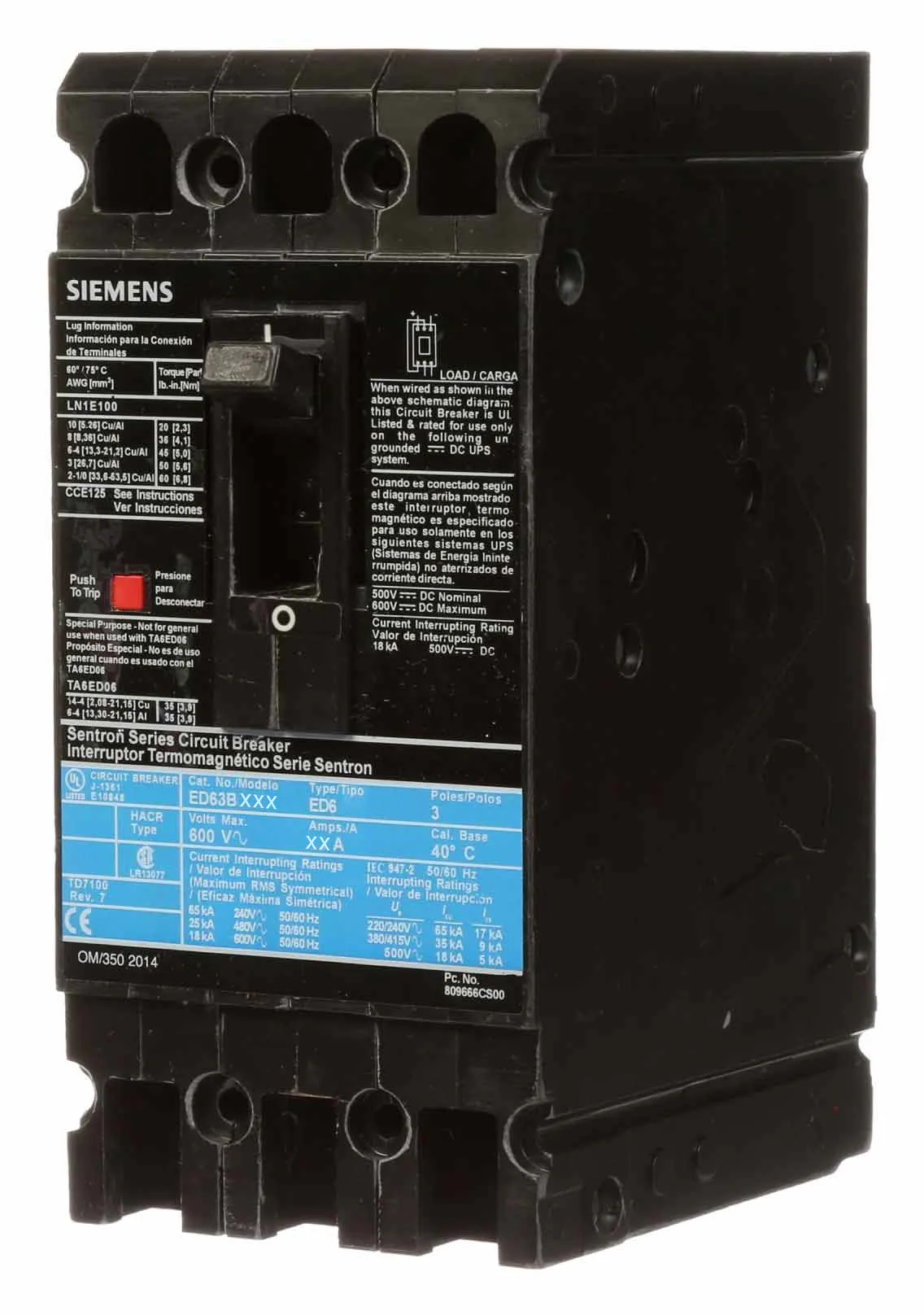 ED63B015 - Siemens - Molded Case Circuit Breaker - Image 2