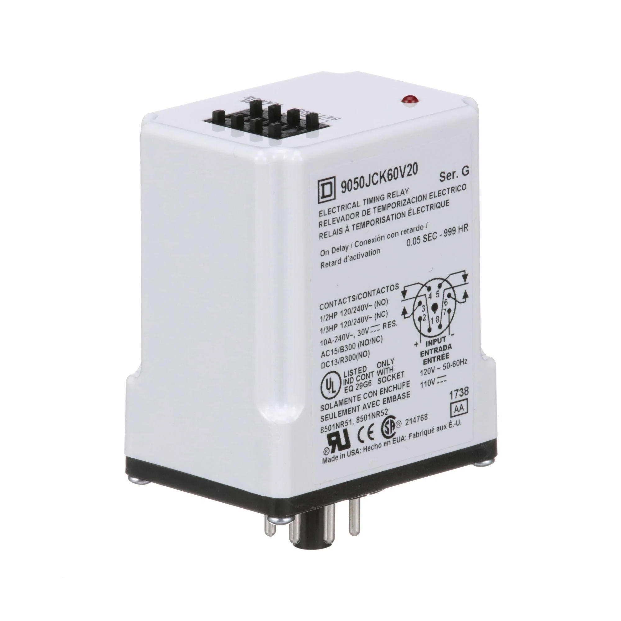 9050JCK60V20 - Square D - Timer Relay - Image 2