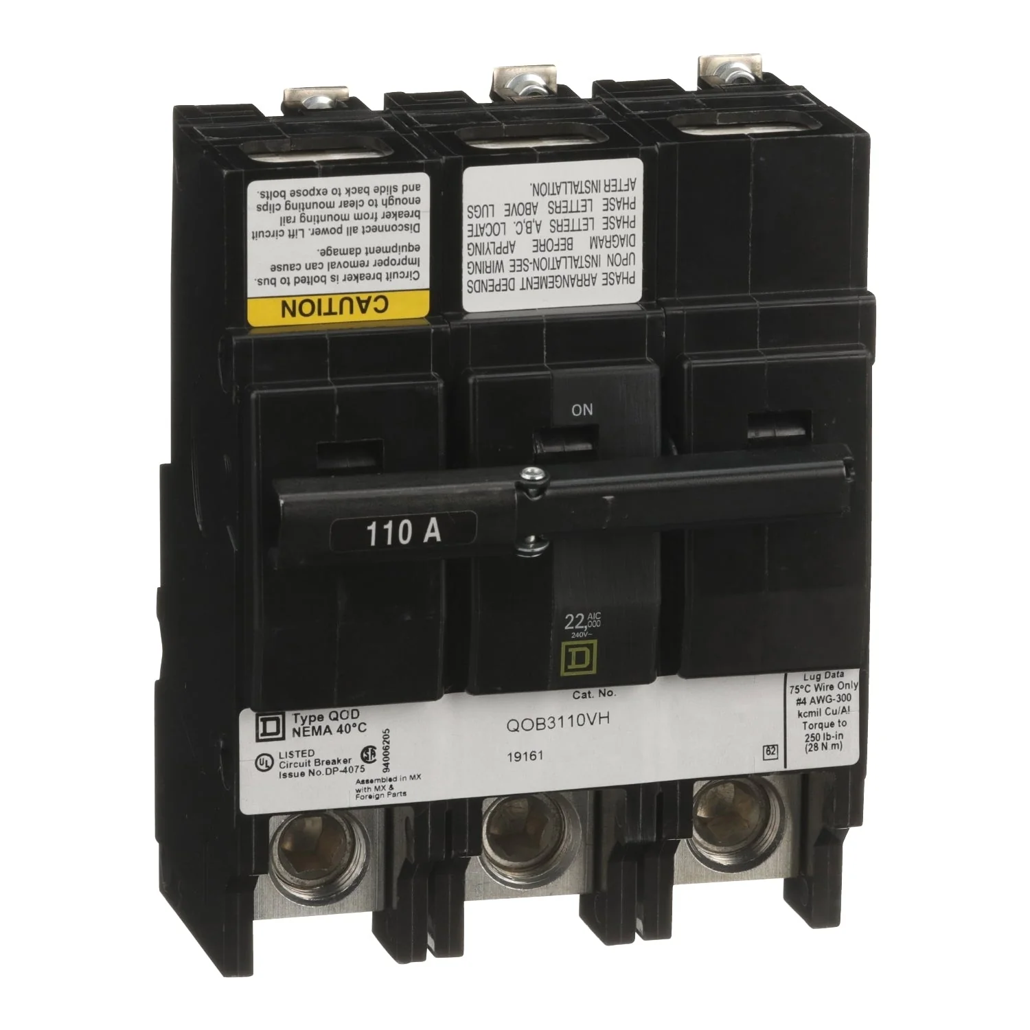 QOB3110VH - Square D - 110 Amp 22kA Circuit Breaker - Image 5