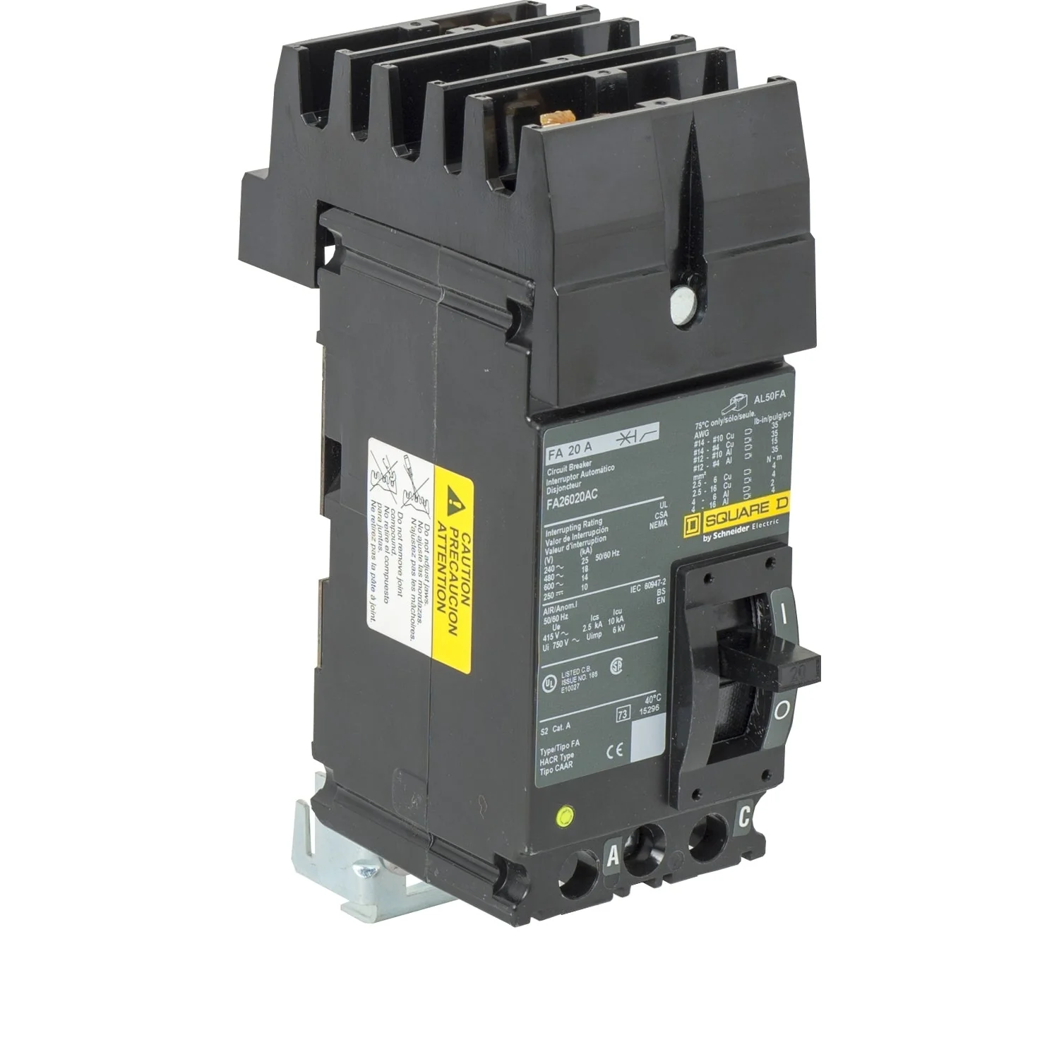 FA26020AC - Square D - 20 Amp Molded Case Circuit Breaker