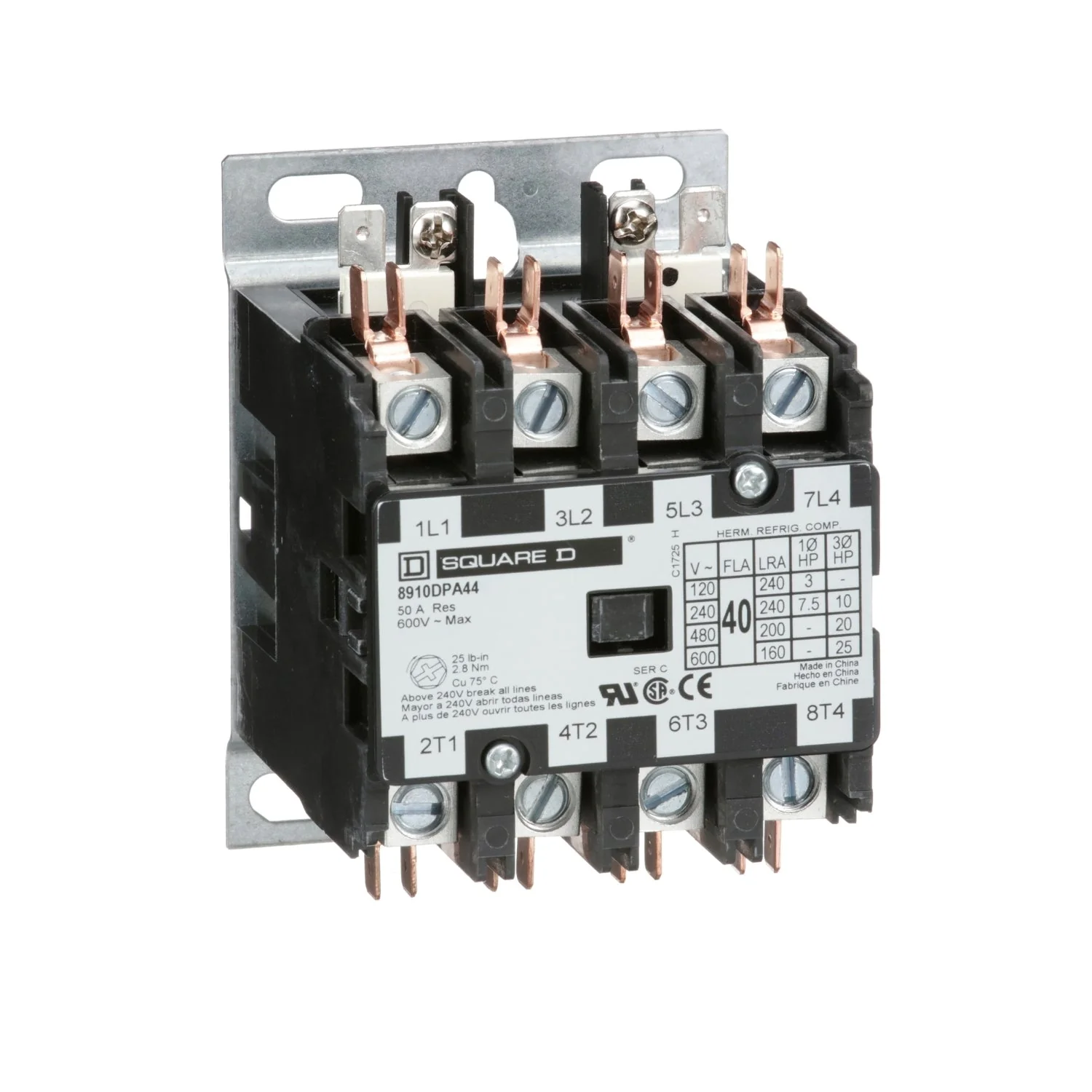 8910DPA44V09 - Square D - 40 Amp Magnetic Contactor