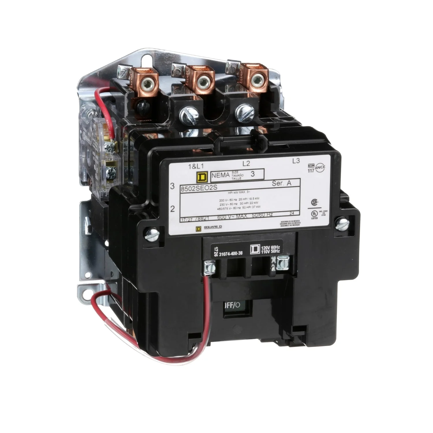 8502SEO2V08 - Square D - 90 Amp 208 Volt Magnetic Contactor