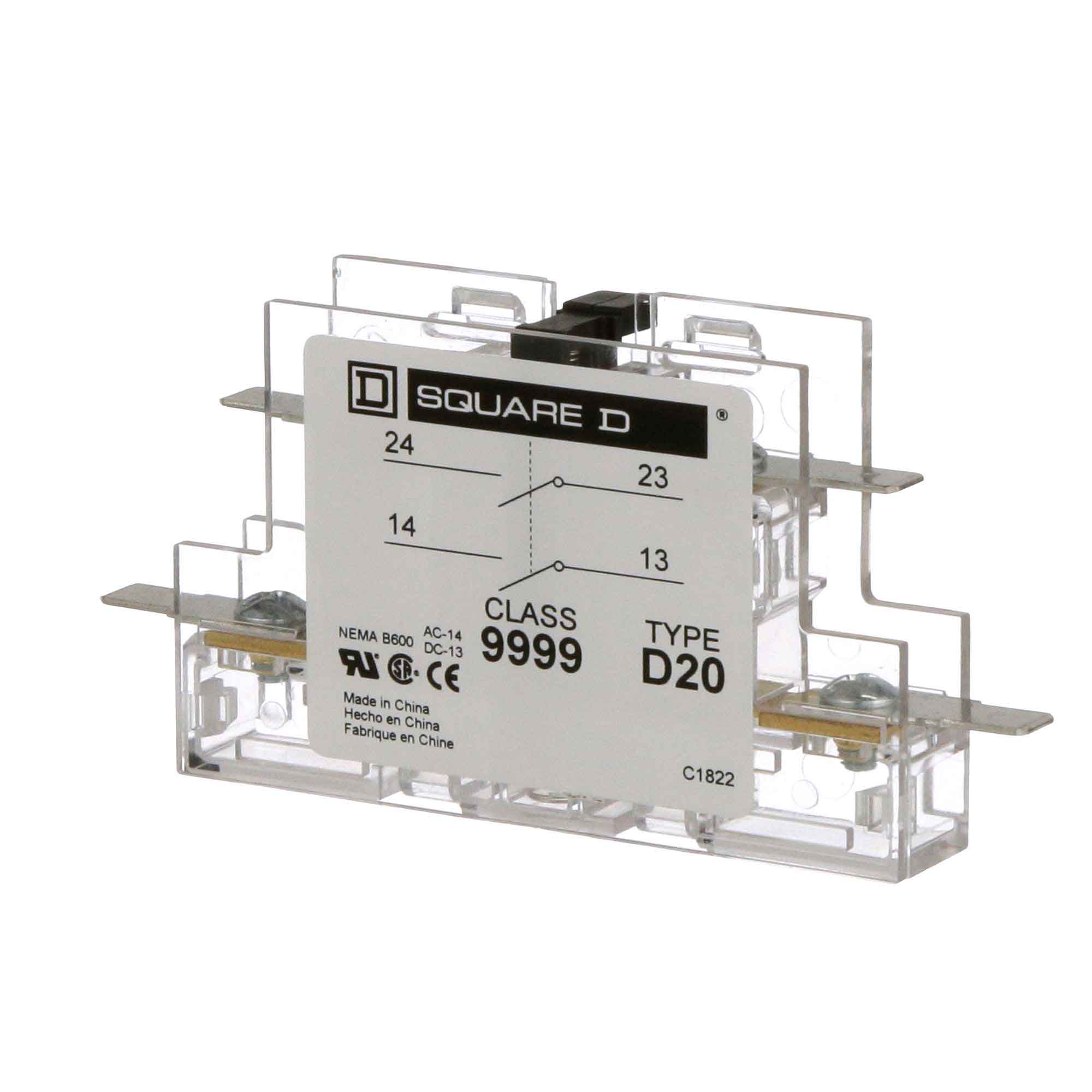9999D20 - Square D - Contactor And Motor Starter Auxiliary - Image 3