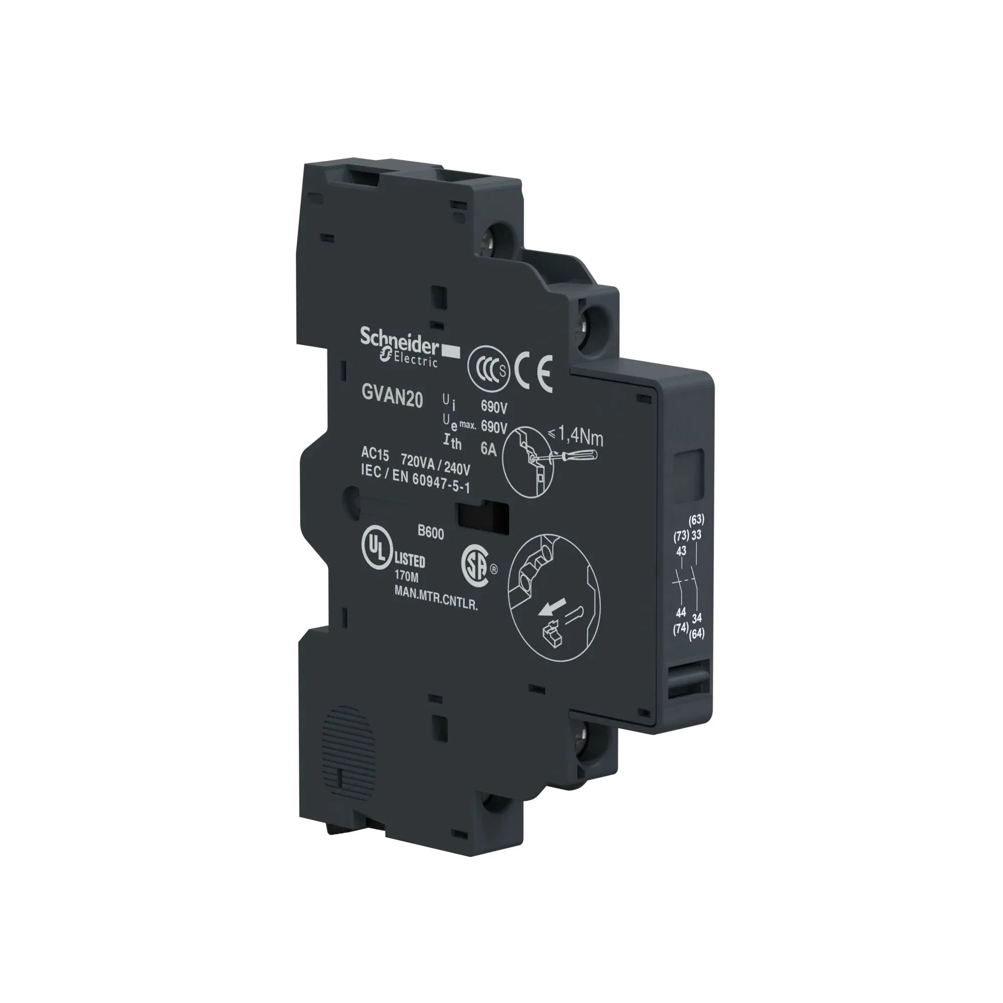 GVAN20 - Square D - Contactor And Motor Starter Auxiliary - Image 2