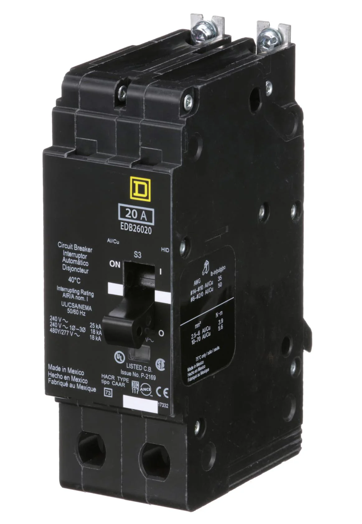 EDB26020 - Square D - Molded Case Circuit Breaker - Image 2