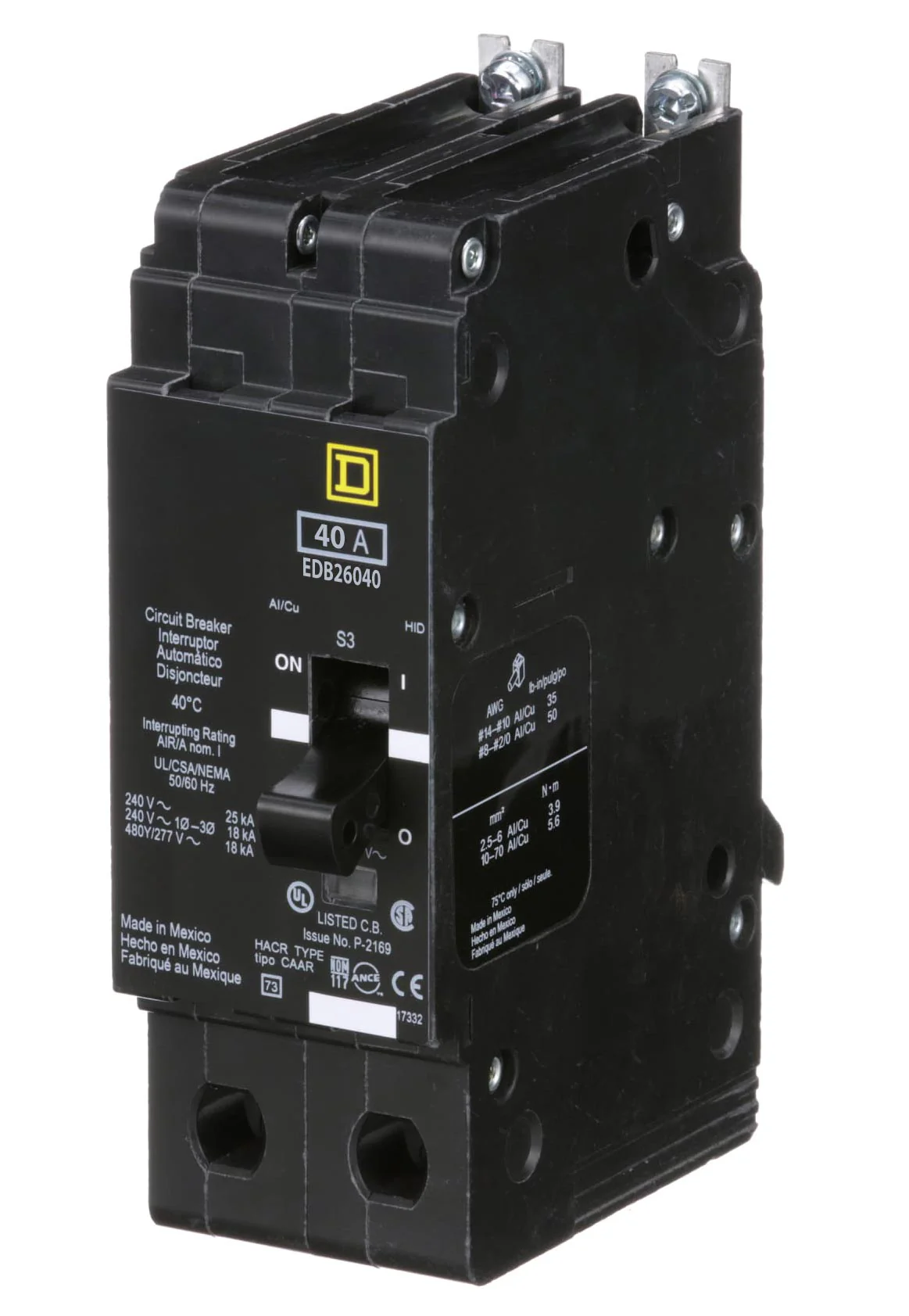 EDB26040 - Square D - Molded Case Circuit Breaker - Image 2