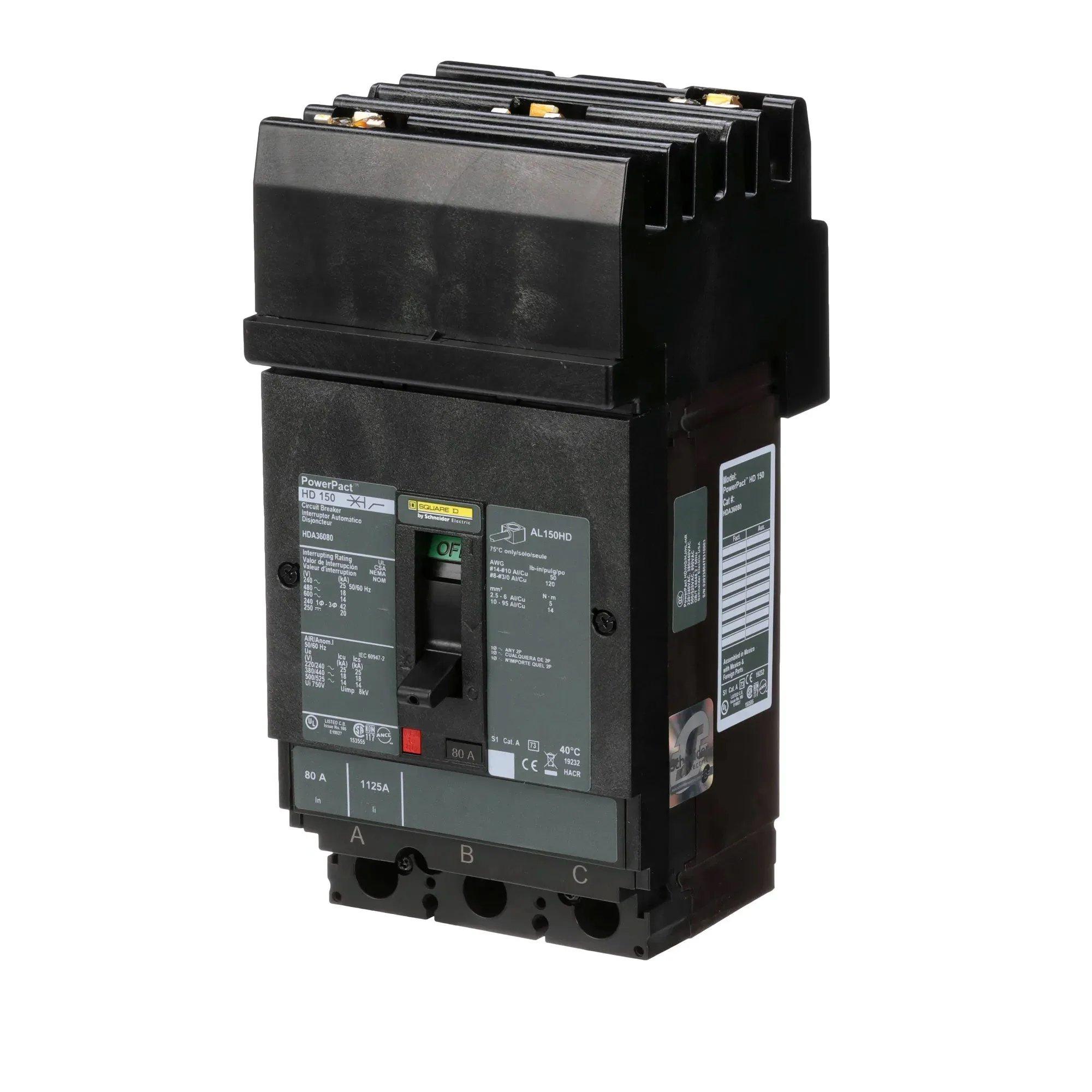 HDA36080 - Square D - Molded Case Circuit Breaker - Image 3