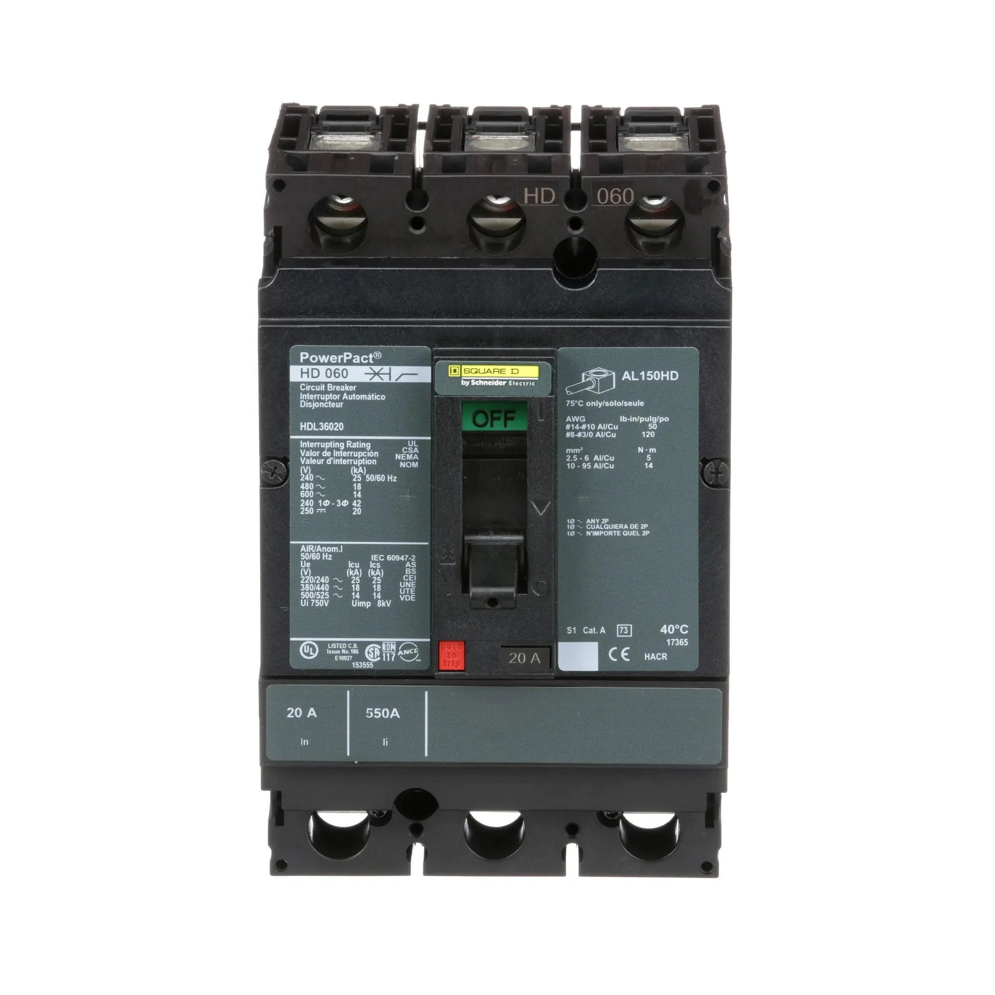 HDL36020 - Square D - Molded Case Circuit Breaker