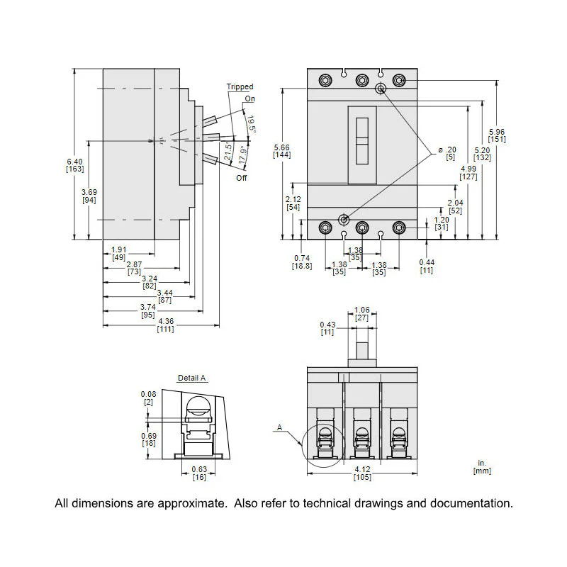 HDL36100 - Square D - Molded Case Circuit Breaker - Image 5