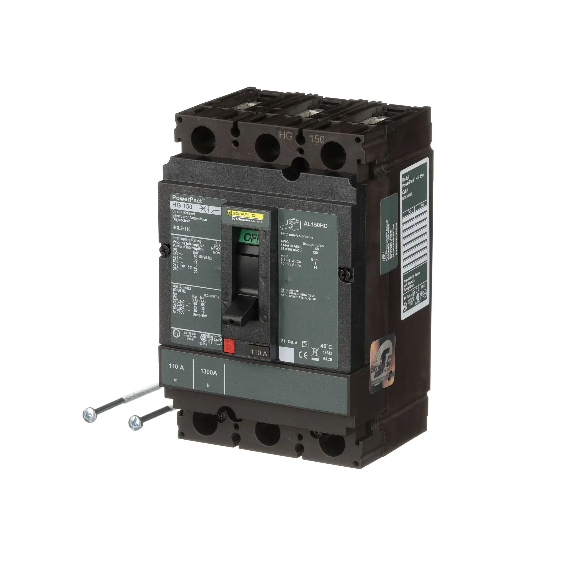 HGL36110 - Square D - Molded Case Circuit Breaker - Image 3