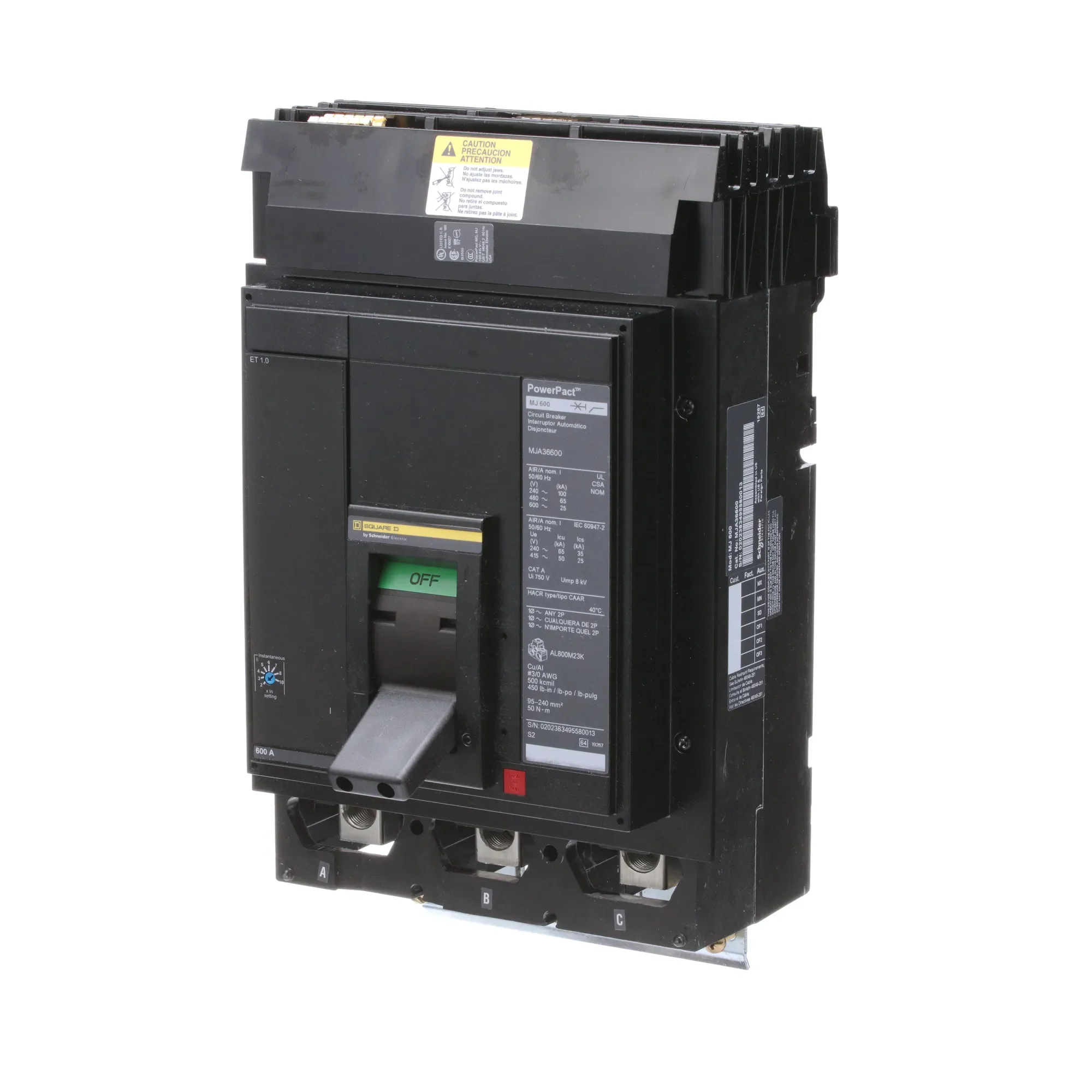 MJA36600 - Square D - Molded Case Circuit Breaker - Image 3