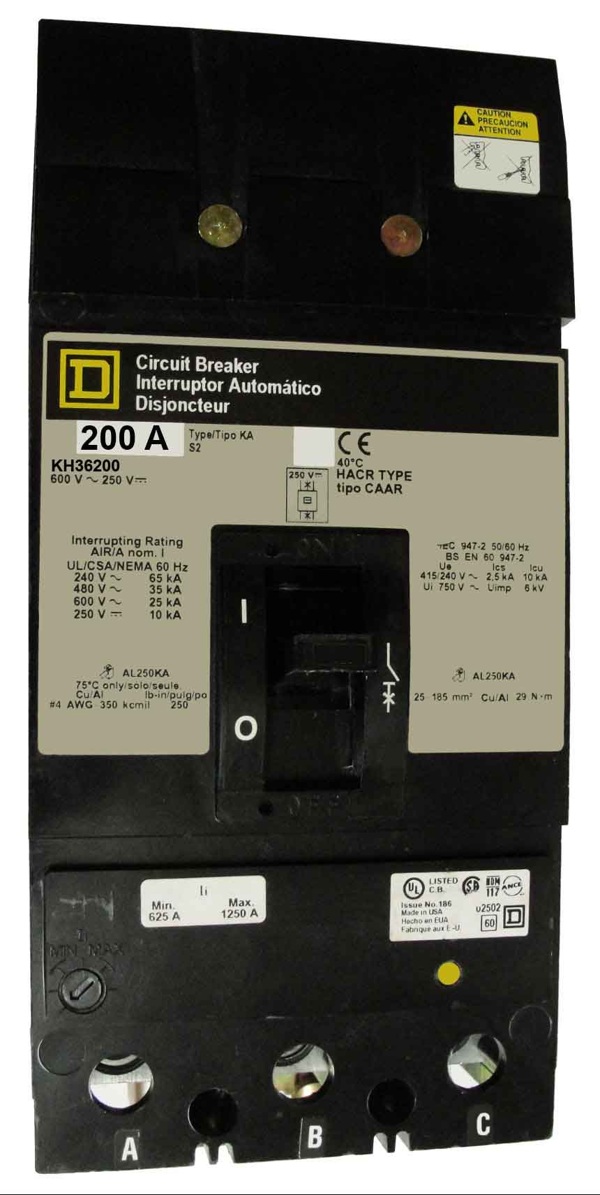 KH36200 - Square D - Molded Case Circuit Breakers