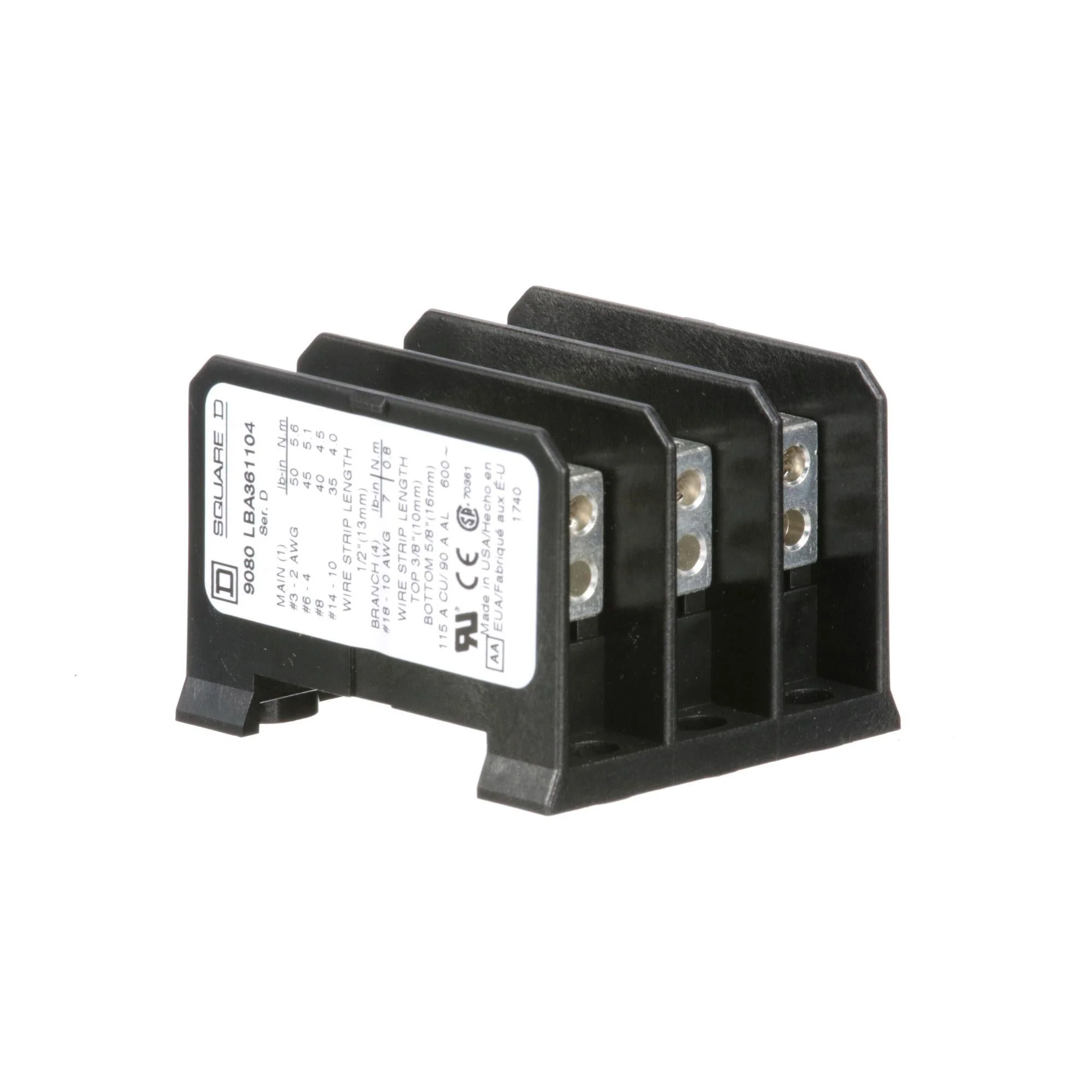 9080LBA361104 - Square D - Power Distribution Block - Image 2